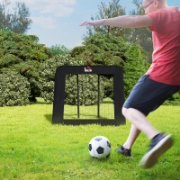 HOMCOM Rebounder für Fußball, 128 x 118 cm Prellwand mit Schutzkante Heringen, verstellbar in 5 Stufen, tragbares Rebound, Fußballtor für Jugendliche, Rückprallwand für Fußball Training, Schwarz(m-2)
