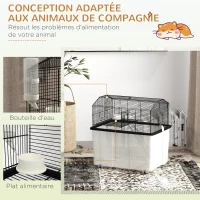 PawHut Cage hamster cage rongeur 2 étages avec roulettes plate-forme et échelle en fil d'acier 57 x 43 x 57 cm noir(m-6)