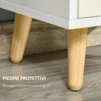 HOMCOM Scaffale Libreria con 3 Ripiani e 1 Armadietto in Legno, 40x30x129.5cm - Bianco(m-6)