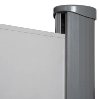 Outsunny Seitenmarkise 300 x 160 cm Sicht- und Sonnenschutz Seitenrollo für Balkon Terrasse UV50+ Polyester Grau(m-8)