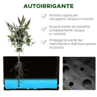 Outsunny Fioriera da Balcone Auto-irrigante con Gancio per Ringhiera Regolabile e Indicatore Acqua(m-5)