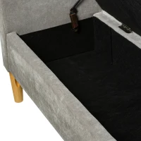 HOMCOM Panca Fondoletto con Vano Contenitore in Stile Vintage, Pouf imbottito, Panca per Ingresso e Camera con Braccioli, Grigio(m-8)