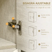 HOMCOM Armario Auxiliar de Baño con 2 Cajones Aparador Auxiliar de Almacenaje para Cocina 68x34x80 cm Madera Natural(m-7)