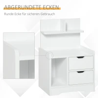 HOMCOM Nachttisch mit 2 Schubladen Nachtschrank moderner Nachtkommode mit offenen Ablage Weiß 40 x 30 x 60 cm(m-5)