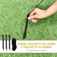 HOMCOM Babbo Natale Gonfiabile con Capretta e Luci LED Integrate per Esterno 135x85x180cm(m-7)