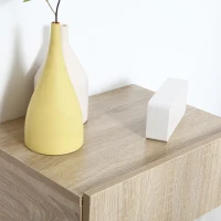 HOMCOM Set de 2 Mesitas de Noche Flotantes con 1 Cajón Diseño Montado en la Pared Estilo Moderno 40x30x15 cm Natural(m-7)