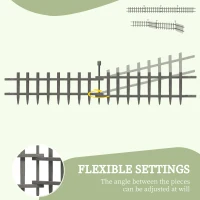 Outsunny 4PCs Wooden Garden Fencing Landscape Edging, Grey(m-5)