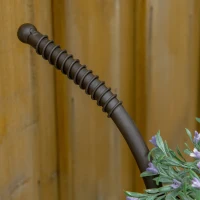 Outsunny Jardinière Chariot sur Pied 3 Niveaux Style Rural Chic - Pliable - 2 poignées et Roues - nœuds de Corde métal martelé Effet Vieilli(m-7)