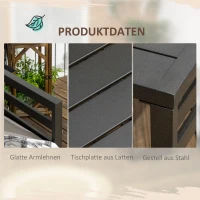 Outsunny Gartenmöbel-Set für 4 Personen 2 Sofa 2 Tische wetterbeständig, 128 cm x 79 cm x 76,5 cm, Hellgrau + Schwarz(m-6)