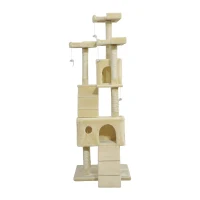 PawHut Rascador Gato Altura 55x60x181cm Arbol Poste Para Arañar Centro De Actividades(m-4)