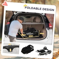 PawHut 3 in 1 One-Click Foldable Pet Stroller, Detachable Dog Cat Travel Pushchair, Car Seat w/ EVA Wheels, Basket, Adjustable Canopy, Safety Leash, Cushion, for Small Pets - Black(m-6)