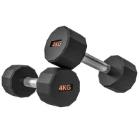 SPORTNOW Dumbbells Weights Set with 12-Sided Shape and Non-Slip Grip for Men Women Home Gym Workout, 2 x 4kg(m-11)