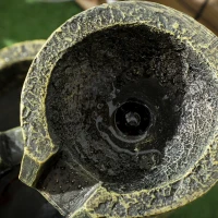 Outsunny Gartenbrunnen Wasserbrunnen Brunnen, verstellbare Geschwindigkeit, 25 x 24 x 60 cm, Schwarz(m-9)