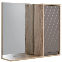 HOMCOM Bathroom Mirror Cabinet, Wall-Mounted Bathroom Cabinet with Mirror and Adjustable Inner Shelf,  57L x 14.2W x49.2H cm(m-11)