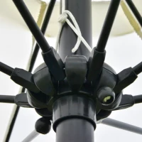 Outsunny 2.7M Garden Parasol Umbrella with Glass Fibre Ribs and Aluminium Frame, Tilting Sun Shade Shelter Canopy, Cream White(m-8)