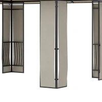 Outsunny Gazebo da Giardino 3.7x3m con Tetto in Policarbonato a 2 Livelli, Acciaio e Alluminio, Marrone(m-8)