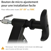HOMCOM Home Trainer pour vélo Support entraînement vélo VTT Trainer magnétique Pliable 5 Niveaux de résistance réglable Noir(m-4)