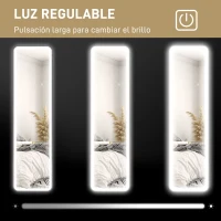 HOMCOM Espejo de Cuerpo Entero con Luz LED 150x40 cm con Iluminación de 3 Colores Función de Memoria y Táctil Inteligente Negro(m-5)