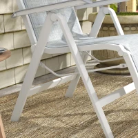 Outsunny Gartensessel Outdoor-Loungesessel Gartenliege, wetterbeständig, 62cm x 96cm x 108cm, Grau + Weiß(m-9)