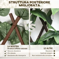 Outsunny Siepe Artificiale 200x100 cm in Seta e Plastica PE, Siepe Finta di Pothos con 495 Foglie, Verde(m-6)