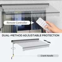 Outsunny 2.5 x 3.5m Aluminium Frame Electric Awning, with Remote - Light Grey(m-4)