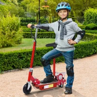 HOMCOM Trottinette électrique 120 W pliable pour enfant de 7 à 12 ans hauteur guidon et selle réglable 10 Km/h max. rouge(m-2)