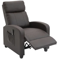HOMCOM Sillón de Masaje Reclinable con Mando a Distancia Bolsillo Lateral y Temporizador Tapizado en PU 68x88x98 cm Marrón(m-11)