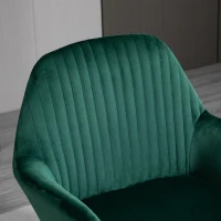 HOMCOM Velvet-Feel Plisse Back Accent Chair - Green(m-8)