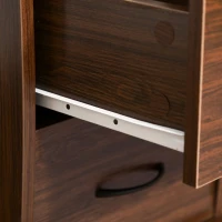 HOMCOM Computer Desk Office PC Table Workstation with Keyboard Tray, CPU Shelf, Drawers, Sliding Scanner Shelf, Brown(m-7)