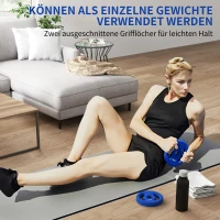 SPORTNOW 2 x 4 kg Gewichtsplatten mit praktischen Handgriffen, Gewichts-Set für Home-Gym, Fitnessstudio, Stärke-Training, Blau(m-4)