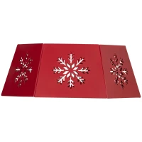 HOMCOM Christmas Tree Collar, Hexagon Christmas Tree Base Cover with Hollow Snowflake Patterns, Xmas Decoration for Party, Holiday, Home, Red(m-11)