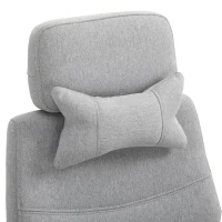 Vinsetto Office Chair, Ergonomic Desk Chair, High Back Fabric Work Chair with 160° Reclining Backrest, Retractable Footrest, Neck and Lumbar Pillow for Home and Study, Grey(m-8)