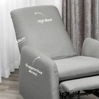 HOMCOM 150° Manually Reclining Chair, with Footrest - Grey(m-6)