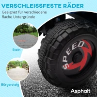 HOMCOM Kinderquad, aufladbar, 2,5 km/h, mit Anhänger, 50 Min. Fahrzeit, für Kinder 1,5 bis 3 Jahre, Blau(m-7)