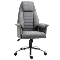 HOMCOM Fauteuil de bureau ergonomique chaise de bureau à bascule hauteur réglable roulettes pivotantes 69 x 68 x 126 cm gris(m-10)