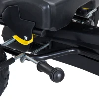Coche de Pedales Go Kart Racing Deportivo con Asiento Ajustable Embrague y Freno Juguete Exterior 101.5x65.5x59.5cm Marco Hierro Blanco y Negro(m-6)
