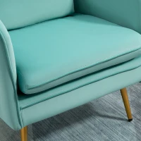 HOMCOM Polstersessel ​mit Armlehnen Ohrensessel Bürostuhl Wohnzimmerstuhl Polsterstuhl Vintage Samt-Touch Holz Grün 59 x 65 x 80 cm(m-8)