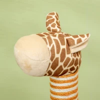 PawHut Giraffe-Designed Cat Tree, with Scratching Posts, Cat Tunnel, Toy Ball - Beige(m-8)