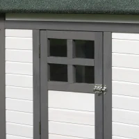 PawHut Gallinero de Madera de Pino Refugio Jaula para Gallinas Pollos Exterior con Caja Nido Bandeja Extraíble y Espacio para Correr 196x76x97 cm Gris(m-8)