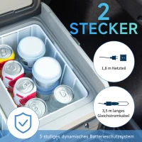 Outsunny Kühlbox Auto 30L mit LCD-Anzeige Kompressor Autokühlschrank elektrisch Boot Camper Reisen 12/24V DC und 110-240V AC Weiß(m-5)