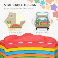 ZONEKIZ Kids Balance Beam, Kids 6 Pieces Stepping Stones Obstacle Course, for Ages 3-8 Years - Multicoloured(m-5)