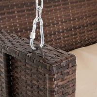 Outsunny Balancelle en Résine Stressée Marron 135 x 64 x 61 cm(m-5)