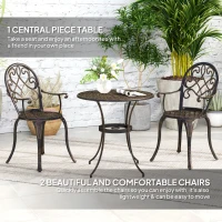 Outsunny Three-Piece Elegant Aluminium Garden Set - Bronze Tone(m-4)