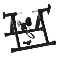 HOMCOM Rodillo de Bicicleta Plegable con Resistencia Magnética Ajustable para Ruedas de 26-28'' de interior 68x62,5x49 cm Negro(m-10)