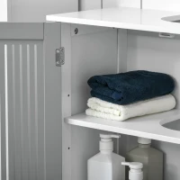 kleankin Modern Under Sink Cabinet with 2 Doors, Bathroom Vanity Unit, Pedestal Under Sink Design, Storage Cupboard with Adjustable Shelves, Grey(m-9)