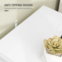 HOMCOM Elegant Two-Drawer Bedside Table - White(m-7)