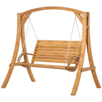 Outsunny 2 Seater Garden Swing Seat Swing Chair, Outdoor Wooden Swing Bench Seat(m-11)