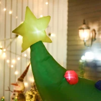 HOMCOM Babbo Natale su Camion Gonfiabile Gigante 180cm con Luci a LED, Impermeabile e Luminoso, da Esterno o Interno(m-9)