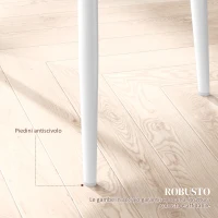 HOMCOM Set di 6 Sedie da Pranzo Moderne con Schienale Alto in Finta Pelle e Acciaio, 41x50x97 cm, Bianco(m-7)