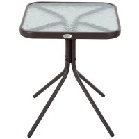 Outsunny Set Mobili per Esterno con 2 Sedie a Dondolo e Tavolino, in Acciaio Marrone e Tessuto Grigio(m-5)